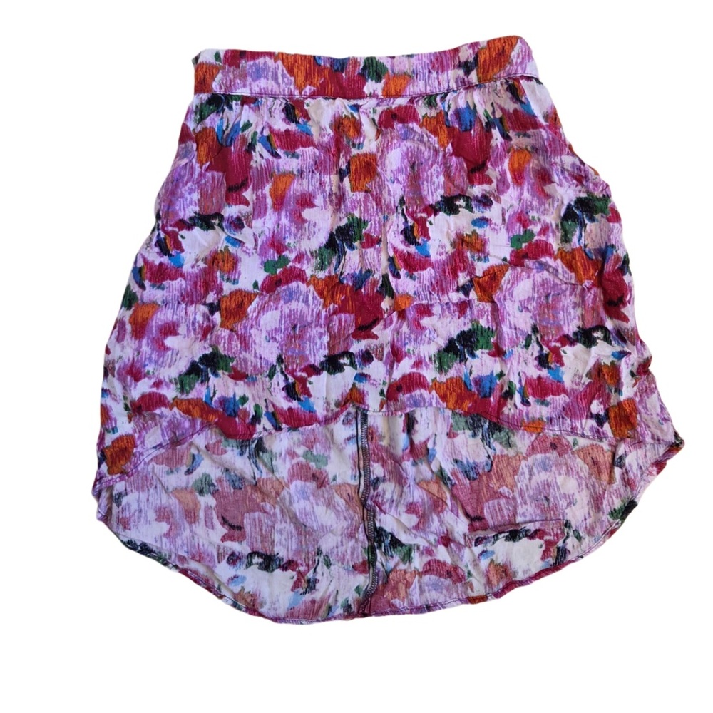 Lily White Pink Red Floral High-Low Skirt